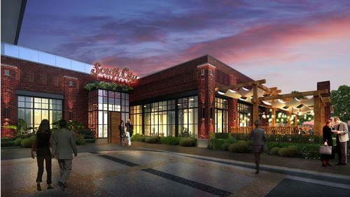 A rendering of the exterior at South City Kitchen Avalon. / Rending provided by Fifth Group Restaurants