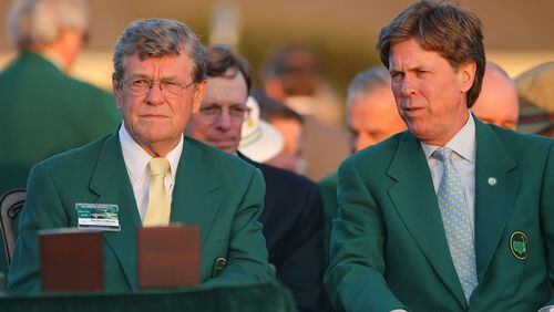 Things have come a long way from the days of former Augusta National Golf Club chairman Hootie Johnson (left) to new chairman Fred Ridley (right), who held his first Masters week news conference Wednesday.
