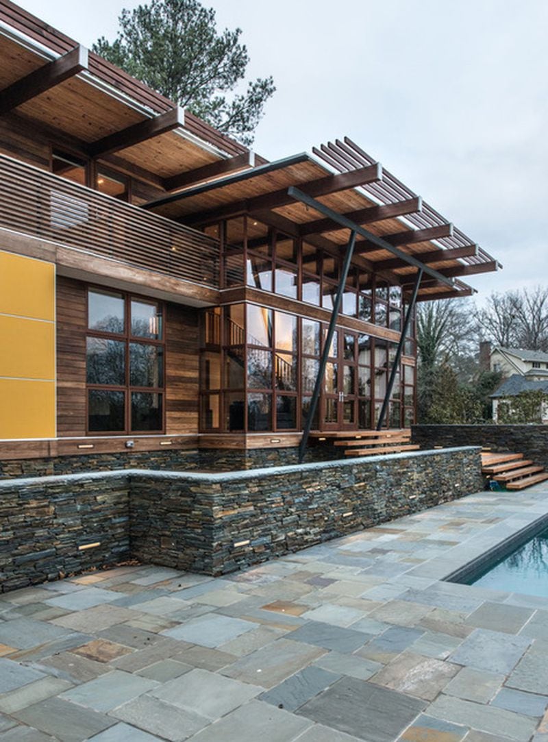 Designed for a growing family, this two-story house overlooks a long-established golf course. Designed by architect Robert Cain, the Hillside House is in Marietta on Country Club Drive. The house is part of the 2018 Atlanta Design Festival’s MA! Architecture Tour. CONTRIBUTED BY FREDRIK BRAUER