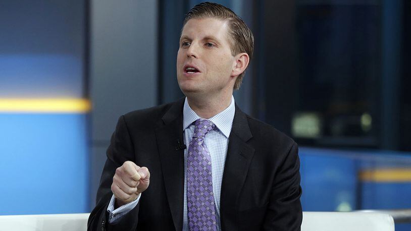 In this Jan. 17, 2018 file photo, Eric Trump appears on the "Fox & friends" television program, in New York.
