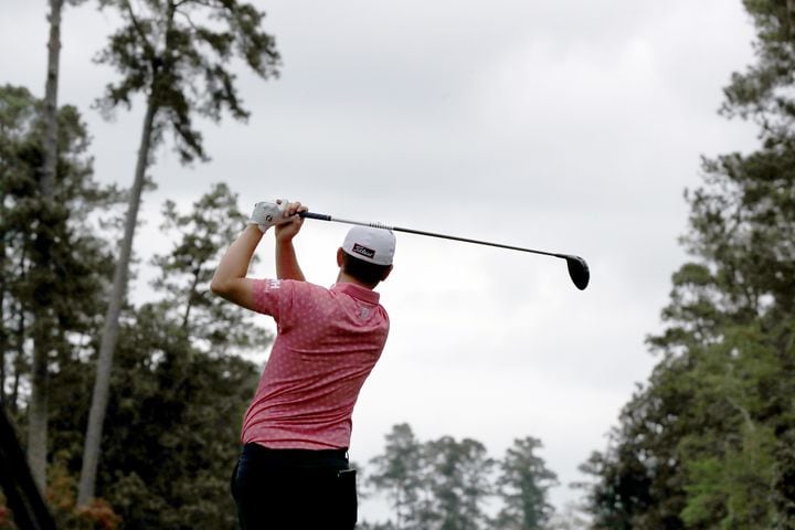 April 9, 2021, Augusta: Bernd Wiesberger tees off on the eighteenth hole during the second round of the Masters at Augusta National Golf Club on Friday, April 9, 2021, in Augusta. Curtis Compton/ccompton@ajc.com
