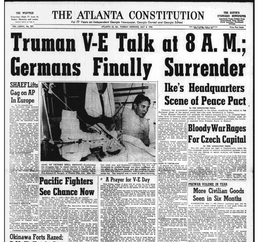 V-E Day: Victory in Europe in The Atlanta Constitution
