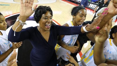 Mays coach Chantay Frost, who has guided five of her teams to state championships, founded "Hoops and Heels" in 2017. (AJC file photo)