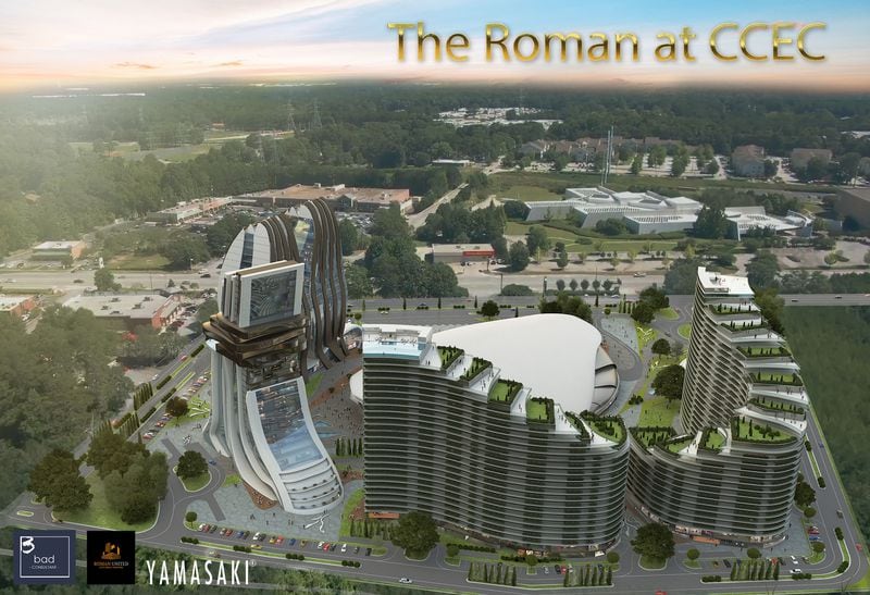 The Roman is a proposed mixed-use project consisting of high-end condos, an office tower, a luxury hotel, an amphitheater and a small business incubator in Clayton County.