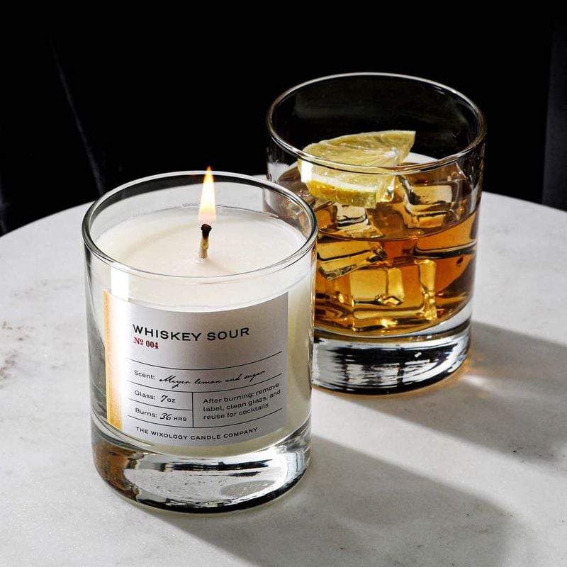 Wixology candles aim to capture the aromas of spirits and cocktails. Afterward, you can use the glass to sip on something. Courtesy of Wixology 