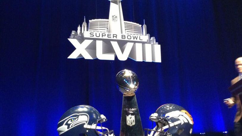 Super Bowl XLVIII trophy. (D. Orlando Ledbetter/dledbetter@ajc.com)
