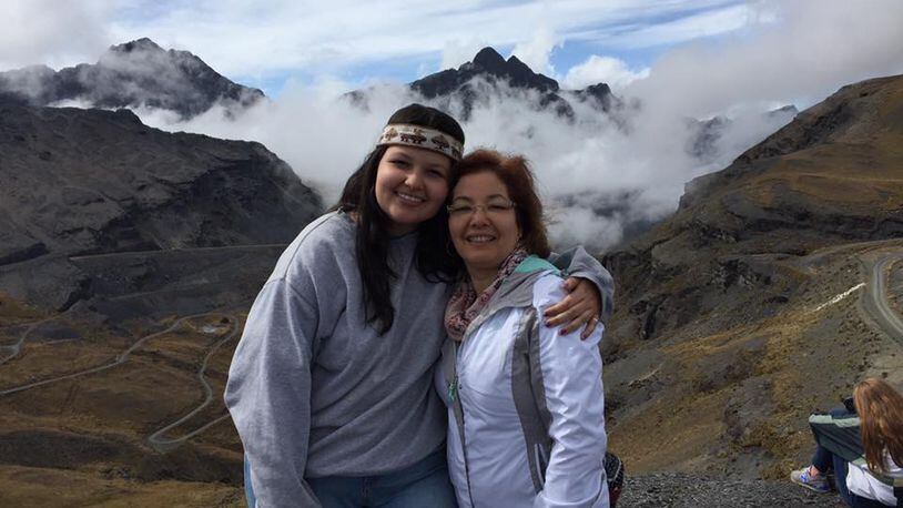 Olivia (left) and her mother Beda Roberts (right) on one of Olivia’s mission trips in Bolivia. (Contributed)