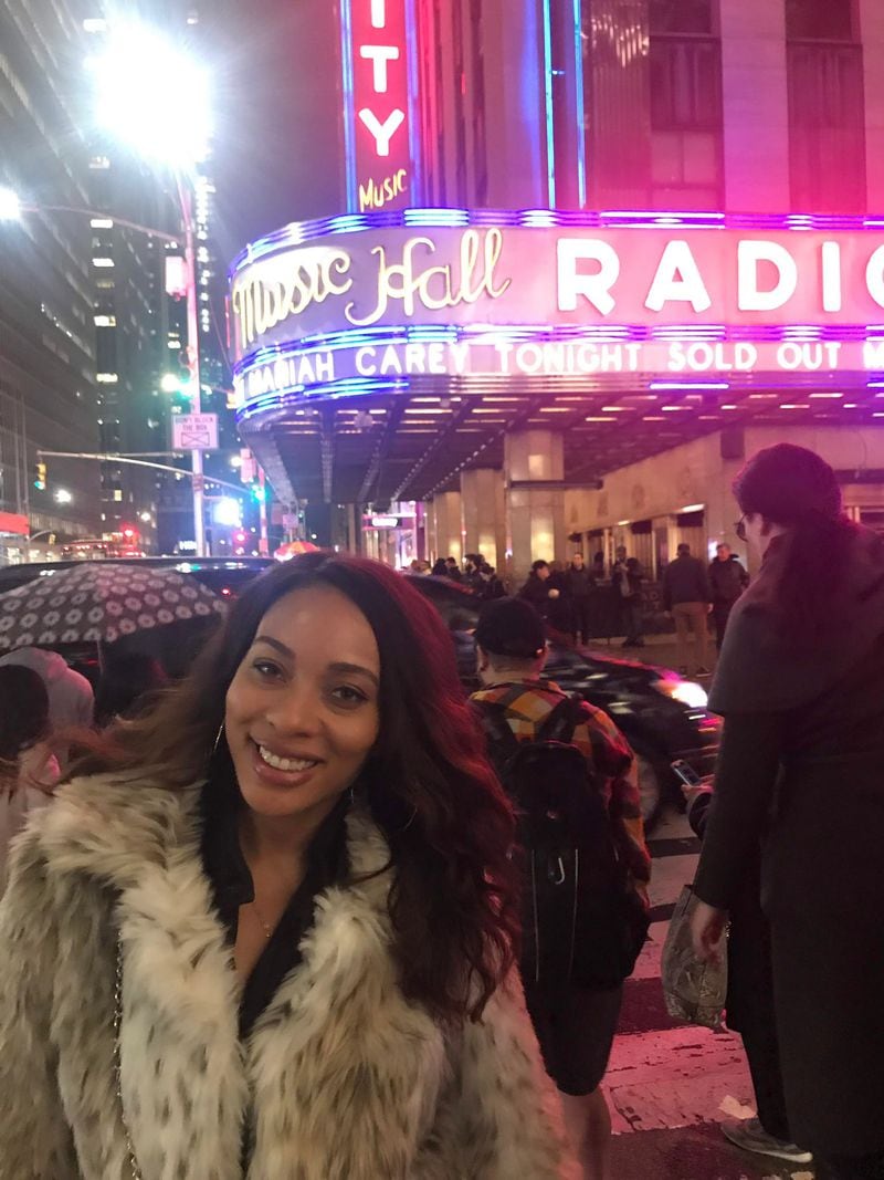 Ashley Alese Edwards outside of New York City's Radio City Music Hall in 2019 on Mariah Carey's "Caution Tour."