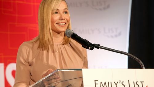 LOS ANGELES, CA - FEBRUARY 27:  Chelsea Handler speaks onstage at EMILY's List's "Resist, Run, Win" Pre-Oscars Brunch on February 27, 2018 in Los Angeles, California.  (Photo by Rachel Murray/Getty Images for EMILY's List)