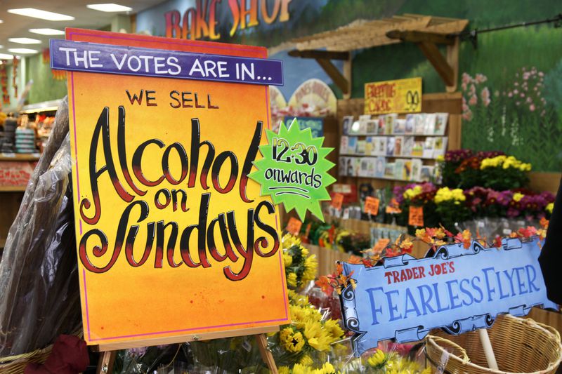 A file photo of when Trader Joe’s-Sandy Springs was allowed to sell liquor for the first time. Many customers drove from other parts of Atlanta to buy wine and beer. ANA LAURA ARAYA/Special