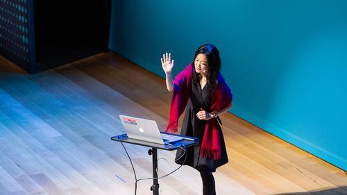 Yoko Sen creates soundscapes that the patient can tailor with simple hand gestures. Movement sensors translate a wave of a hand into the sounds of ocean waves or a short symphony.  Photo courtesy Yoko Sen

SAN FRANCISCO, CA - December 5 - Yoko Sen attends End Well Symposium 2019 on December 5th 2019 at SF Jazz Center in San Francisco, CA (Photo - Katie Ravas for Drew Altizer Photography)