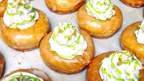 Bon Glaze key lime doughnuts made with key lime cream cheese filling, graham crackers and velvet whipped topping. / Photo courtesy of Bon Glaze