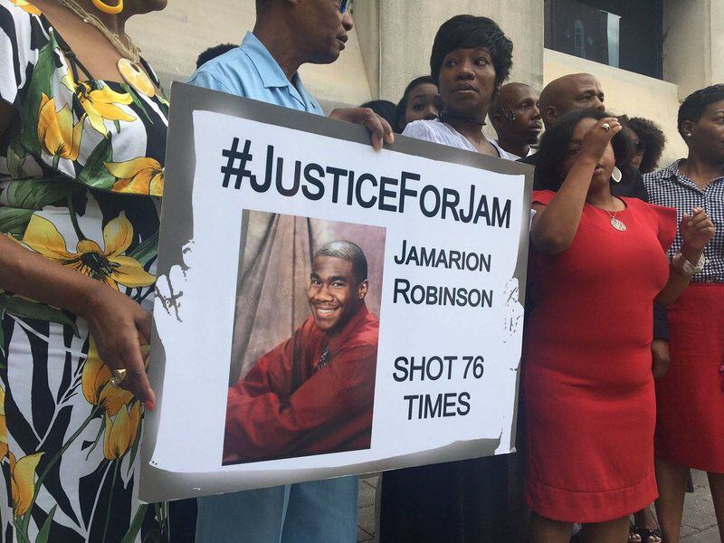 The family of Jamarion Robinson speaks following the indictments of two officers in his death