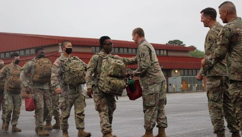 Troops from the U.S. Army's 3rd Infantry Division are deploying for Europe. (Photo Courtesy of Nancy Guan/Savannah Morning News)