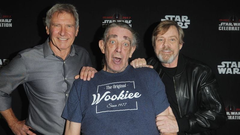 Harrison Ford, Peter Mayhew and Mark Hamill attend the 40 Years of Star Wars panel during the 2017 Star Wars Celebrationat Orange County Convention Center on April 13, 2017 in Orlando, Florida.  