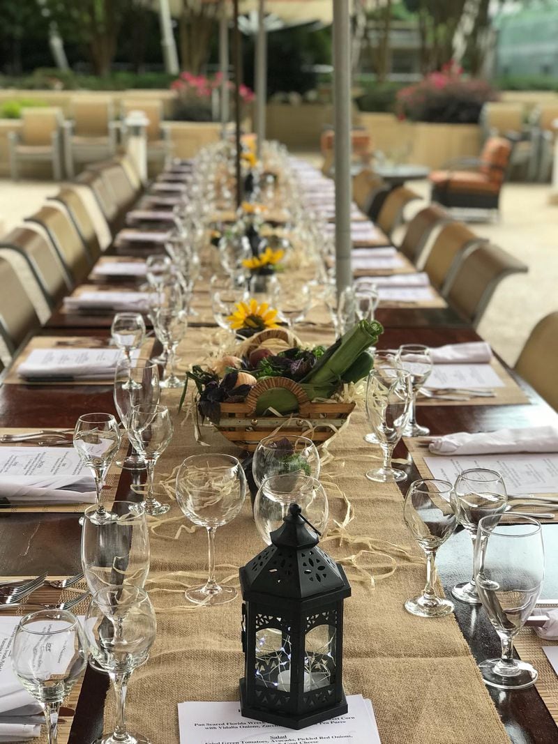 The table at the first farm-to-table dining event held at Lenbrook Atlanta in June. Photo courtesy of Lenbrook Atlanta