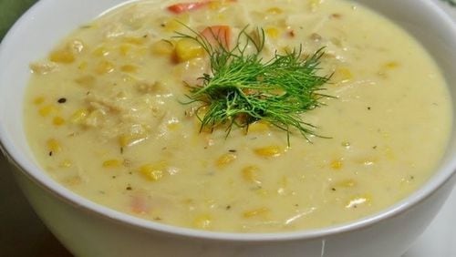 Every Thyme to Garnish mix comes with a basic recipe on its label, but the company’s website includes other uses, such as this shrimp and corn chowder that uses their Call Me Corny mix. CONTRIBUTED BY THYME TO GARNISH