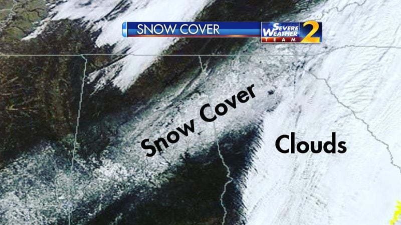 Here is another look at the snow coverage from Channel 2, stretching back into Alabama.