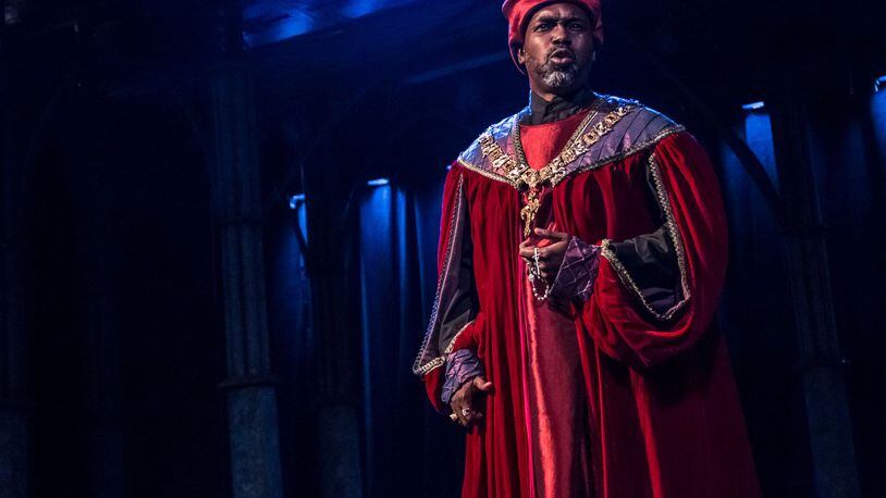 Kerwin Thompson, The Leading Man, as Lord Chancellor, Cardinal Thomas Wolsey in Anne Boleyn at Synchronicity Theatre.