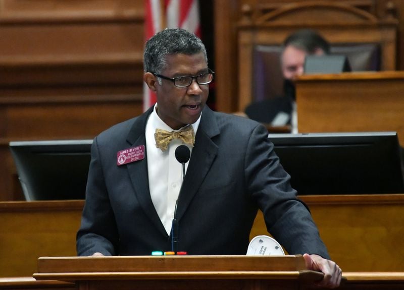 State Rep. James Beverly of Macon was reelected to a second term as minority leader in the state House of Representatives on Tuesday, overcoming a challenge from Rep. Carolyn Hugley. (Hyosub Shin / Hyosub.Shin@ajc.com)