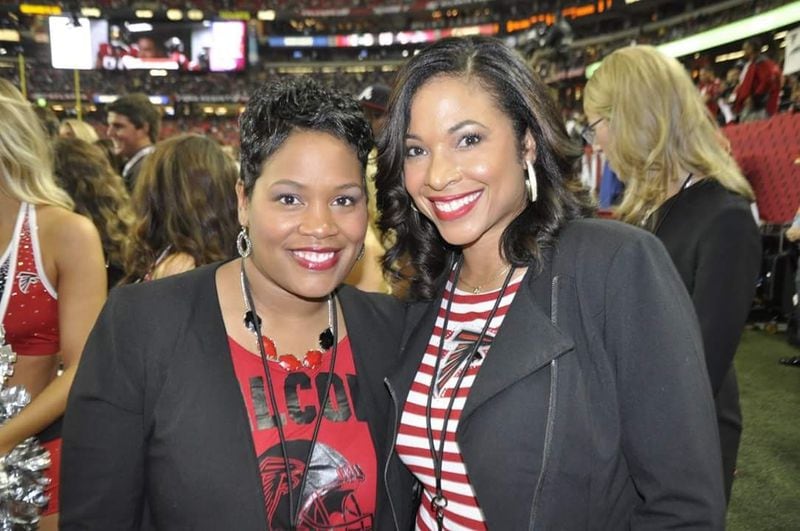 Falcons cheerleader coordinator Chato Hendrix (left) and cheer choreographer Jakene Ashford (right) are reeady for another round of auditions.  (Photo courtesy of Hendrix).