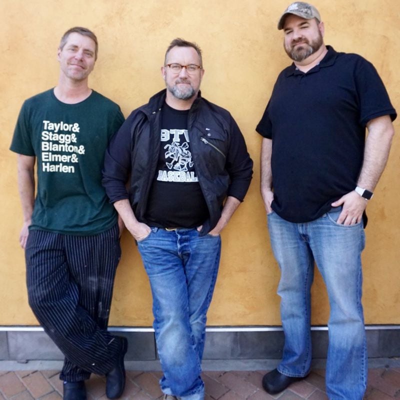 Business partners Lance Gummere (left) and Shaun Doty (center) of the Federal in Midtown soon will open King Barbecue in Avalon. Carey Wise (right), is operating partner and will serve as pitmaster. (King Barbecue)