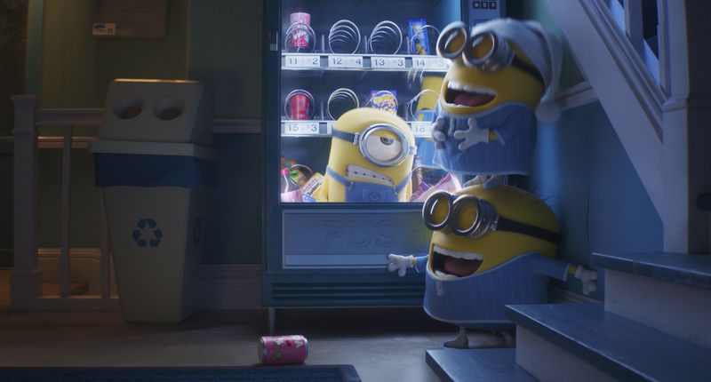 This image released by Illumination Entertainment and Universal Studios shows The Minions in a scene from "Despicable Me 4." (Illumination Entertainment and Universal Studios via AP)