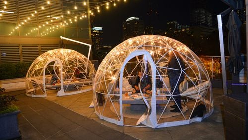 Igloos are available for rental at Rowdy Tiger Rooftop in Midtown. Courtesy of Rowdy Tiger