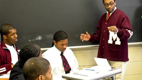 Award-winning film director Spike Lee, who graduated from Morehouse College in 1979, teaches a class at his alma mater.