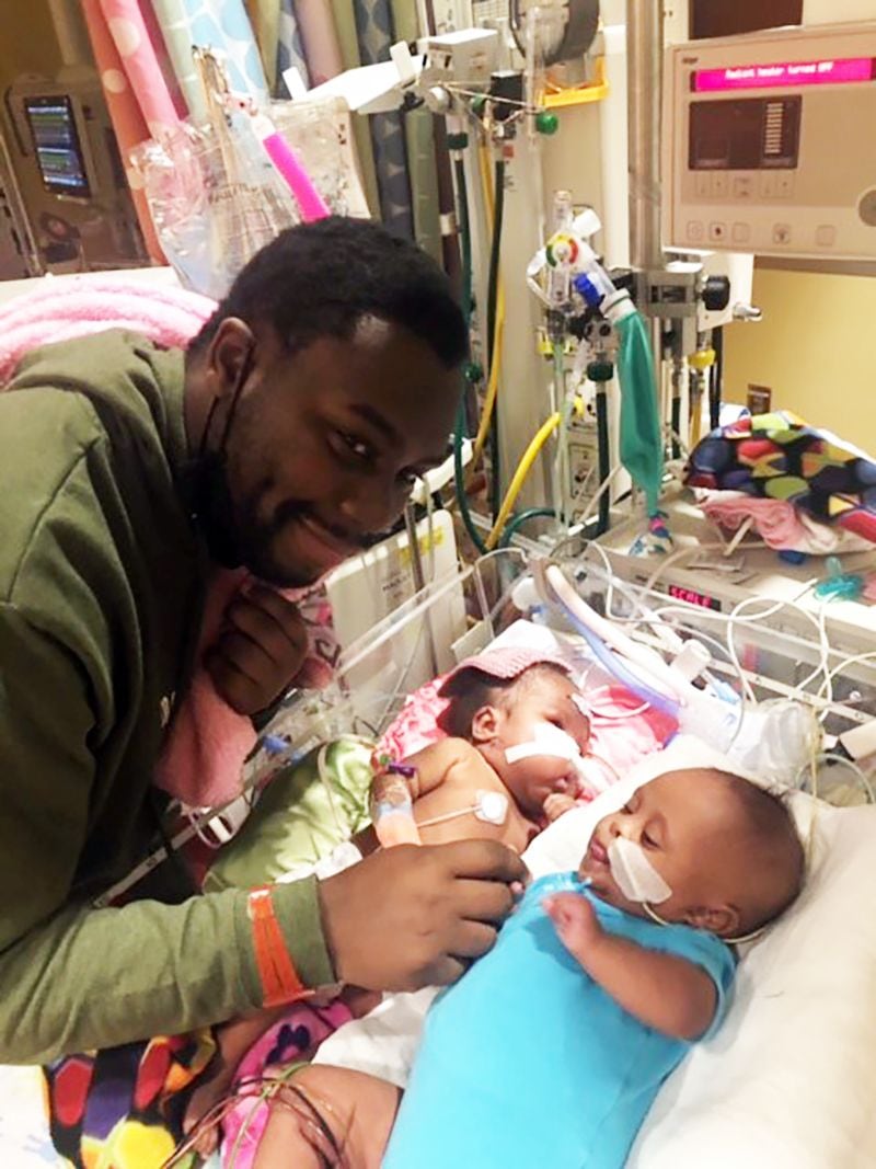 Jonathan Jones worked from Children's Healthcare of Atlanta for eight months so he could always be available for twins Ava and Averie. The girls were delivered early, and both needed heart surgery.
Photo courtesy of the Jones family