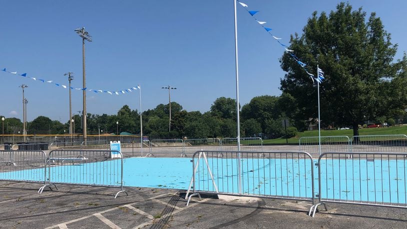 The Randall Street swimming pool for Black residents became a parking lot after it was closed in the early 1980s. Photo: Courtesy of Flux Projects / Julie Yarbrough