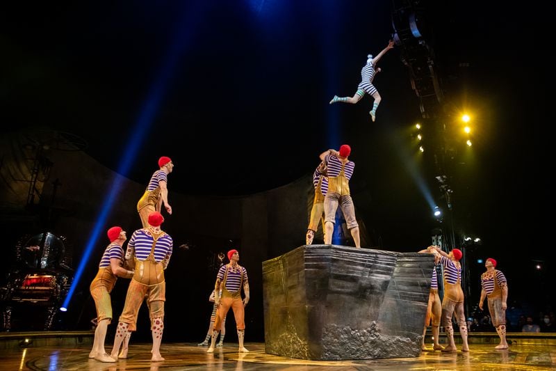 Acrobats and clowns perform one of the routines in "Kurios."
Courtesy of Mathew Tsang / 
Allied Integrated Marketing