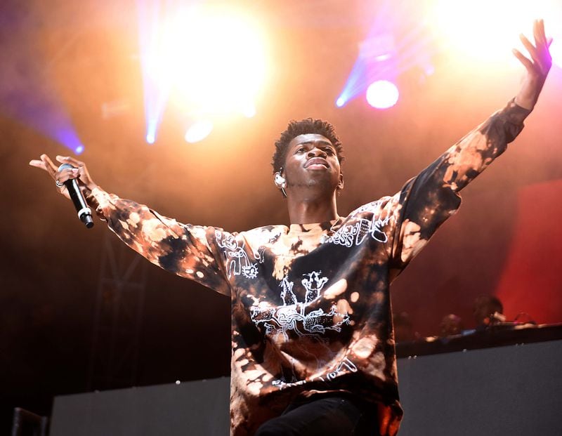 ATLANTA - September 8, 2019:  Rapper Lil Nas X makes a surprise appearance at One Musicfest, which is celebrating its 10th anniversary at Centennial Park. RYON HORNE/RHORNE@AJC.COM