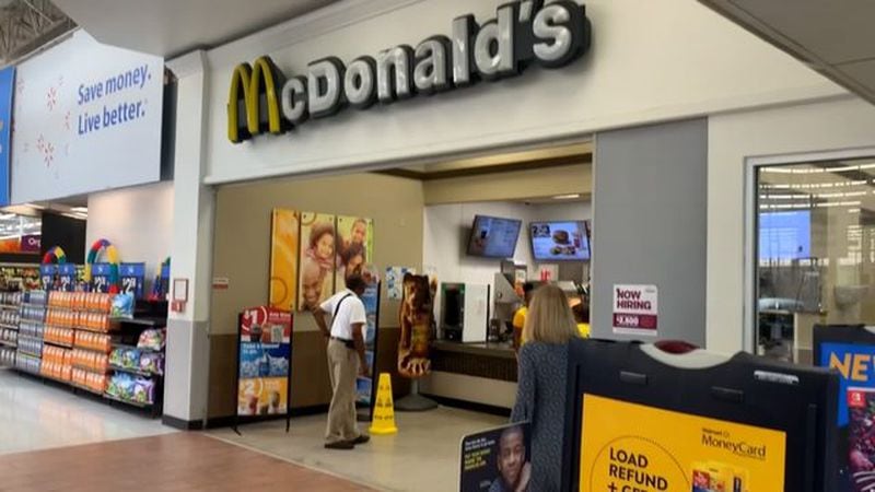 The McDonald’s is located inside a local Walmart.