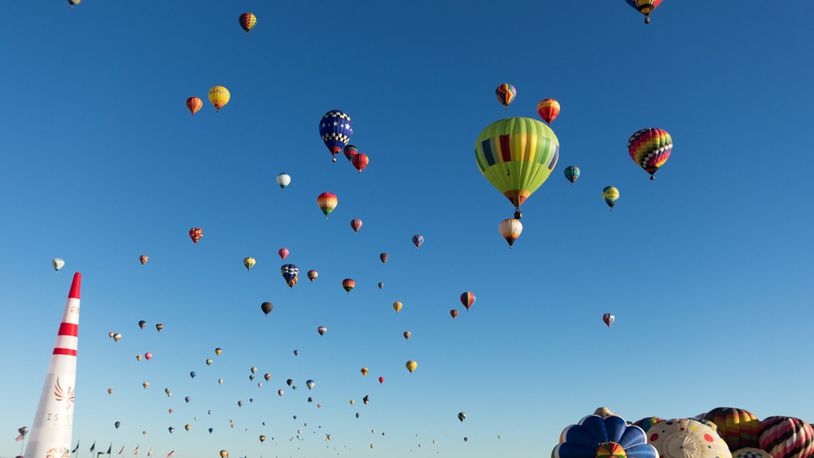 The Albuquerque International Balloon Fiesta is the largest gathering of hot air balloons and balloonists in the world, featuring multiple events spanning nine days in October. Contributed by Missi Leonard/Albuquerque International Balloon Fiesta