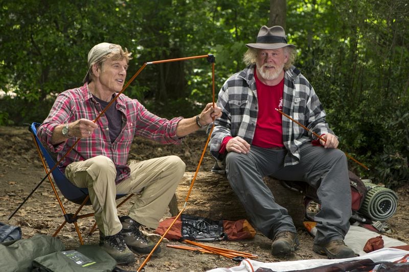 Robert Redford and Nick Nolte play two aging hikers in "A Walk in the Woods," but the landscape occasionally upstages the actors. Appalachian Trail authorities say they expect the movie to trigger a rise in the number of hikers on the trail.