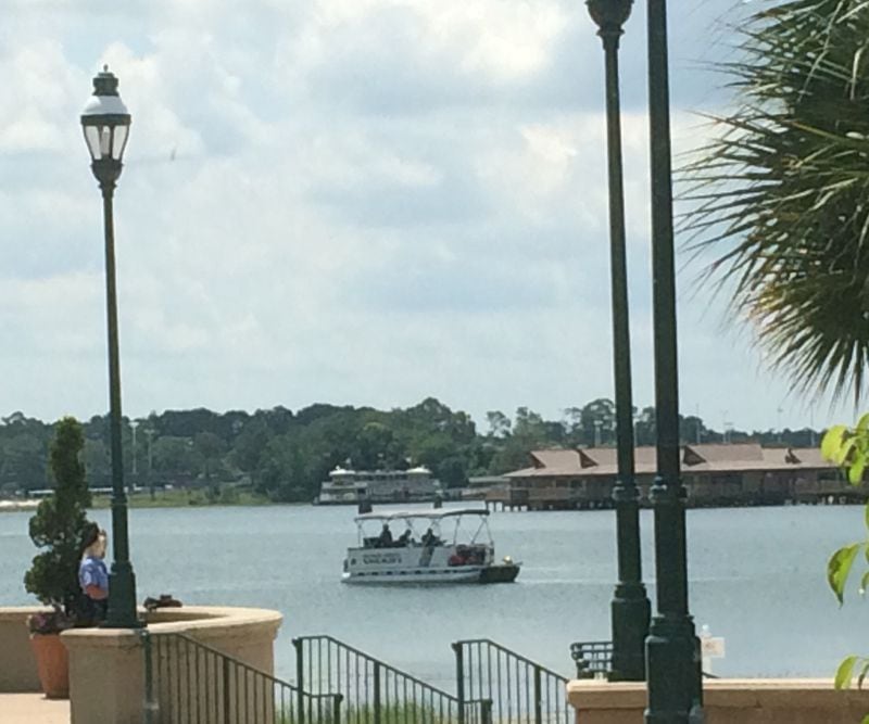 The search continued Wednesday by boat and plane at the Grand Floridian Resort. The remains of 2-year-old Lane Graves were discovered later in the day. Photo: Jennifer Brett