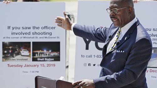 Fulton County District Attorney Paul L. Howard held a press conference on May 15, 2019, to ask for help from the public in the investigation of three police-involved shootings. The DA’s office has also posted several billboards around town asking for help. Bob Andres / bandres@ajc.com