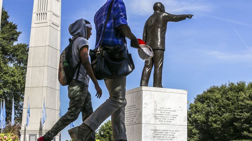 Students walk to class past the Martin Luther King Jr. International Chapel at Morehouse College in this AJC file photo. JOHN SPINK /JSPINK@AJC.COM
