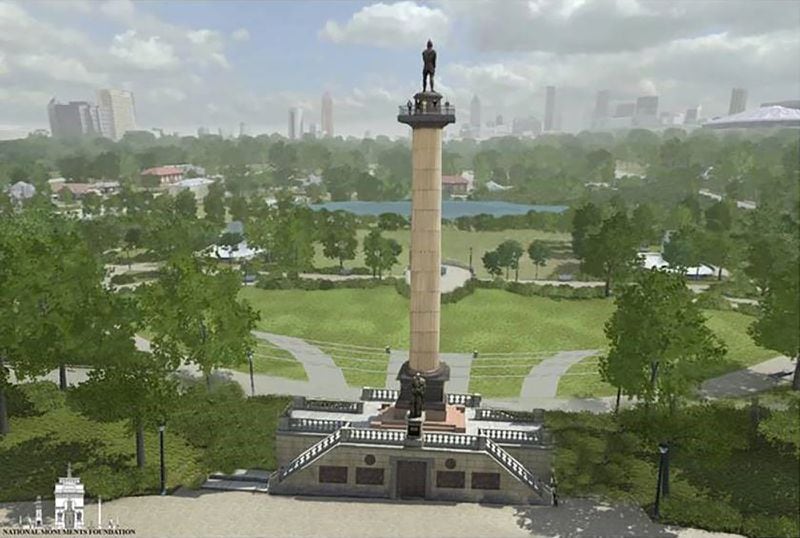 The Georgia Peace Column in Rodney Cook Sr. Park would have room in its pedestal to house the personal library of C.T. Vivian. (National Monuments Foundation)