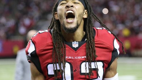 Falcons cornerback Jalen Collins had a forced fumble and a recovery in a 44-21 win over the Green Bay Packers in last week’s NFC Championship game at the Georgia Dome. (Curtis Compton/ccompton@ajc.com)