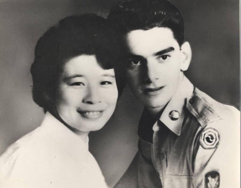 Ok Hui and Thomas Smith in a photo taken decades ago when Thomas Smith served in the U.S. Army. They were married at the U.S. Embassy in Seoul in July 1963. FAMILY PHOTO