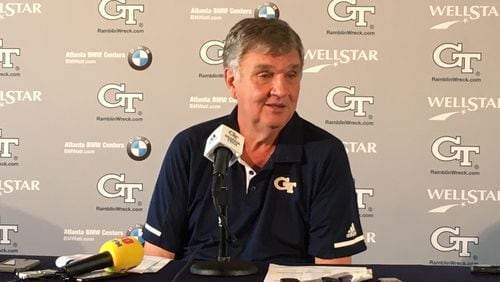 Georgia Tech coach Paul Johnson spoke at his weekly news conference at Bobby Dodd Stadium September 25, 2018.