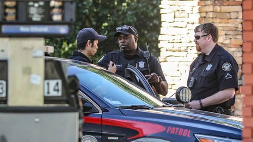 May 17, 2022 Atlanta:  Atlanta police responded to a shooting call at the Exxon station located at 3843 Jonesboro Rd SE in Atlanta about 9 am. Crime scene investigators processed the scene there. No further details were provided by the police at the scene.  (John Spink / John.Spink@ajc.com)






