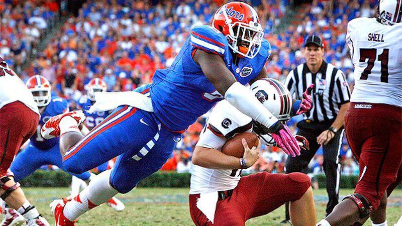 Dante Fowler in action against South Carolina.