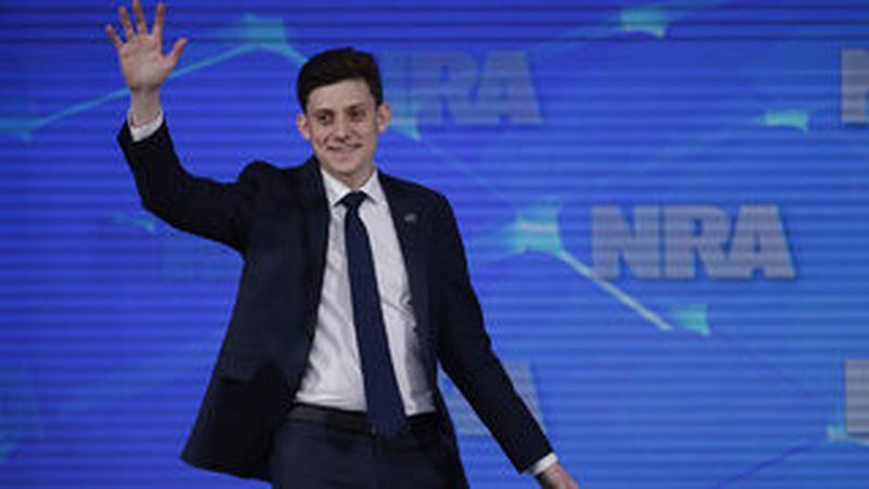 In this April 26, 2019 file photo, Kyle Kashuv, a survivor of the Marjory Stoneman Douglas High School shooting in Parkland, Fla., speaks at the National Rifle Association Institute for Legislative Action Leadership Forum in Indianapolis. 

Photo: Michael Conroy, AP/File