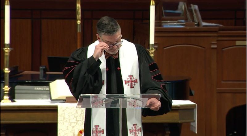 Mount Bethel United Methodist Church Senior Pastor Jody G. Ray became emotional during his Sunday sermon. (Photo: Mount Bethel UMC)