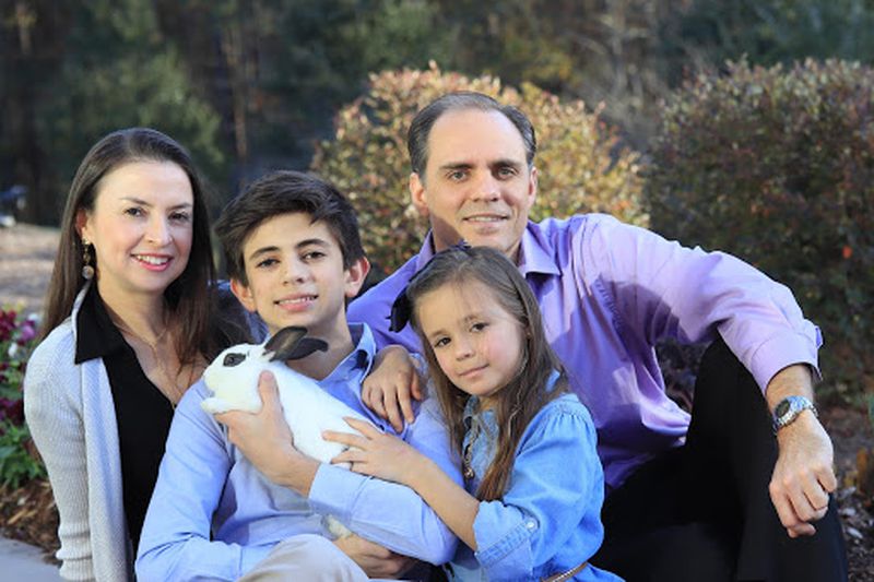 Claudia Yepes, her husband Patrick Opdenbosch, and their children Peter and Kathy, 2018
