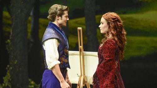Tim Rogan and Sierra Boggess star as Prince Henry and Danielle de Barbarac in “Ever After” at the Alliance Theatre. CONTRIBUTED BY GREG MOONEY