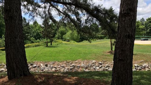Gwinnett County police investigated a shooting at Pinckneyville Park.